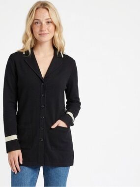 Sonia Rykiel Vintage Black and Cream Cardigan Sweater - Size 40 (US 8/10)